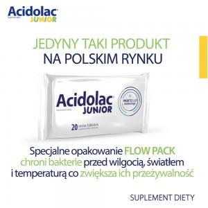Acidolac Junior  x 20 misio-tabletek o smaku białej czekolady