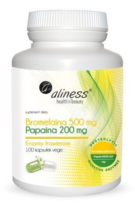 Aliness Bromelaina 500 mg Papaina 200 mg x 100 kaps