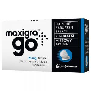 Maxigra go 25 mg x 2 tabl do żucia