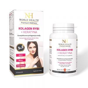 Noble health Kolagen rybi + Keratyna x 60 kaps
