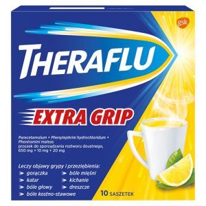 Theraflu Extra Grip Lek przeciwbólowy na przeziębienie i grypę x 10 sasz