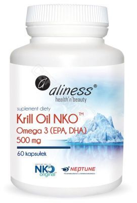 Aliness Krill Oil NKO Omega 3 z Astaksantyną 500 mg x 60 kaps
