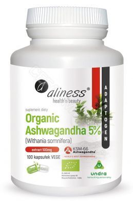 Aliness Organic Ashwagandha 500 mg x 100 kaps vege