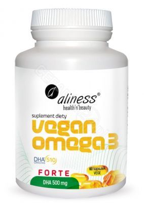 Aliness Vegan Omega 3 FORTE DHA 500 mg x 60 kaps