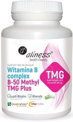 Aliness Witamina B Complex B-50 Methyl TMG Plus x 100 kapsułek