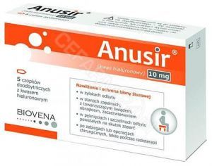 Anusir 10 mg x 5 czopków doodbytniczych