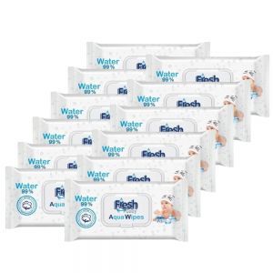 Aqua Wipes Fresh Baby chusteczki nawilżane wodą 12 x 60 szt (12-pack)