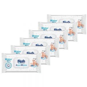 Aqua Wipes Fresh Baby chusteczki nawilżane wodą 6 x 60 szt (6-pack)