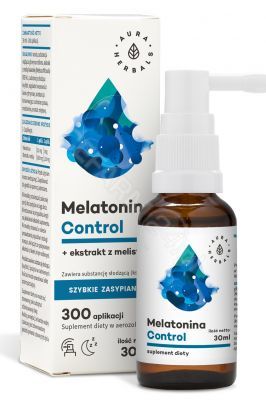 Aura Herbals  Melatonina Control + ekstrakt z melisy 30 ml