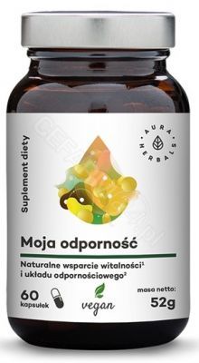 Aura Herbals Moja Odporność x 60 kaps + Cynk organiczny (10 mg) + witamina D3 + selen x 36 pastylek do ssania GRATIS!!!