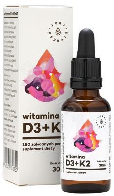 Aura Herbals Witamina D3 (2000IU) + K2 MK-7 30 ml