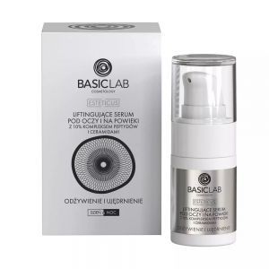 BasicLab Esteticus - liftingujące serum pod oczy i na powieki z 10% kompleksem peptydów i ceramidami Odżywienie i Ujędrnienie 15 ml