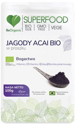 BeOrganic Jagody Acai BIO w proszku 100 g