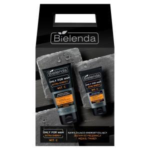 Bielenda Only For Men Extra Energy  promocyjny zestaw - energetyzujący żel oczyszczający 150 ml + krem nawilżający przeciw oznakom zmęczenia 50 ml