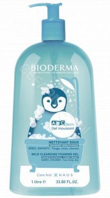 Bioderma ABCDerm Moussant - łagodny żel myjący do włosów i ciała 1000 ml
