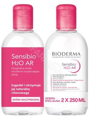 Bioderma sensibio AR H2O - płyn micelarny do skóry z problemami naczynkowymi 250 ml + 250 ml (duopack)