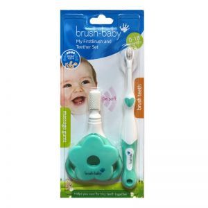 Brush-Baby FirstBrush & TeetherSet gryzak + szczoteczka do zębów (0-18 miesięcy)