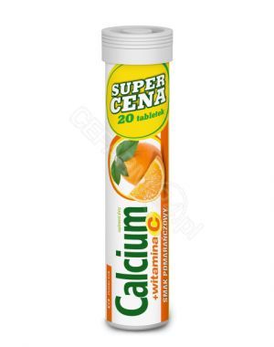 Calcium 300 mg + vit.c x 20 tabl musujących - smak pomarańczowy