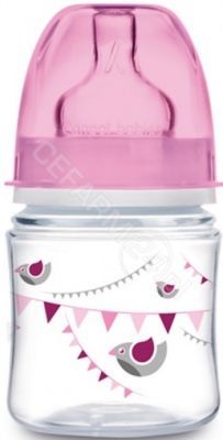 Canpol babies antykolkowa butelka EasyStart "Let's Celebrate" 120 ml (35/228) różowa