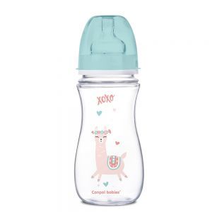 Canpol babies antykolkowa butelka szerokootworowa EasyStart " EXOTIC ANIMALS " 300 ml (35/222) zielona