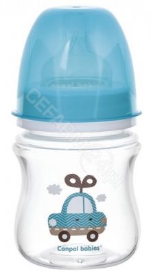 Canpol babies antykolkowa butelka szerokootworowa EasyStart "Toys" 120 ml (35/220) niebieska