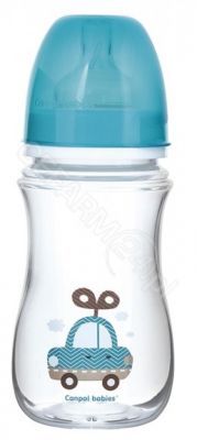 Canpol babies antykolkowa butelka szerokootworowa EasyStart "Toys" 240 ml (35/221) niebieska