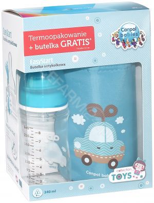 Canpol babies promocyjny zestaw - termoopakowanie miękkie + antykolkowa butelka EasyStart "Toys" 240 ml GRATIS !!!