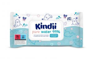 Chusteczki Kindii Pure Water 99% do skóry wrażliwej x 60 szt