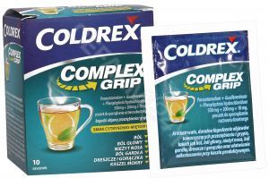 Coldrex Complex Grip x 10 sasz o smaku cytrynowo - miętowym