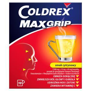 Coldrex Maxgrip x 10 sasz o smaku cytrynowym