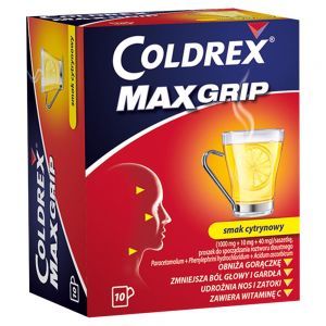 Coldrex Maxgrip x 10 sasz o smaku cytrynowym