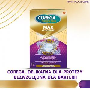 Corega Max Czyszczenie tabletki przeciwbakteryjne do czyszczenia protez zębowych 4w1 z aktywnym tlenem x 30 tabl