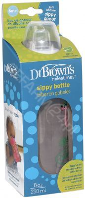 Dr Brown's butelka standardowa z silikonowym ustnikiem "niekapkiem" 250 ml (Flaming)