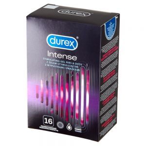 Durex Intense prezerwatywy prążkowane ze stymulującym żelem x 16 szt
