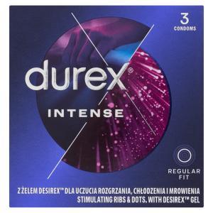 Durex Intense prezerwatywy prążkowane ze stymulującym żelem x 3 szt