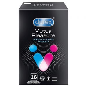 Durex Mutual Pleasure prezerwatywy prążkowane przedłużające stosunek x 16 szt