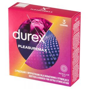 Durex Pleasuremax prezerwatywy prążkowane z wypustkami i prążkami x 3 szt