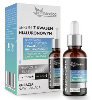 EkaMedica nawilżające serum do twarzy z kwasem hialuronowym na dzień i noc 20 ml