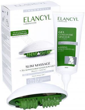 Elancyl zestaw do masażu antycellulitowego - Slim Massage + żel koncentrat wyszczuplający 200 ml