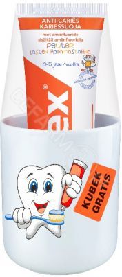 Elmex promocyjny zestaw dla dzieci - pasta do zębów (0-5 lat) 75 ml + kubek GRATIS