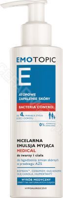 Emotopic E Bacteria Control micelarna emulsja myjąca Medical do twarzy i ciała 190 ml