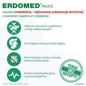 Erdomed Muko 225 mg  lek na kaszel mokry i zatkane zatoki x 10 sasz