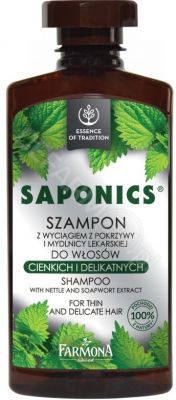 Farmona Saponics szampon w wyciągiem z pokrzywy i mydlnicy lekarskiej do włosów cienkich i delikatnych 330 ml