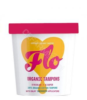 Flo tampony organiczne z aplikatorem - Regular x 8 szt + Super x 6 szt
