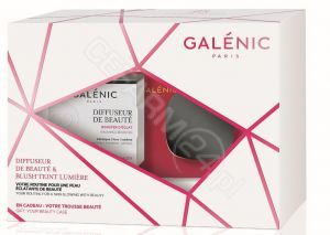 Galenic Diffuseur de Beaute promocyjny zestaw - booster blasku 50 ml + kremowy róż do policzków - odcień różowy 5 g + kosmetyczka GRATIS!!!