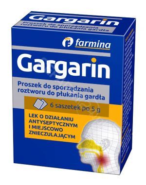 Gargarin proszek do sporządzania roztworu do płukania gardła x 6 saszetek po 5 g