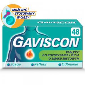 Gaviscon na zgagę i refluks smak miętowy tabletki x 48 szt