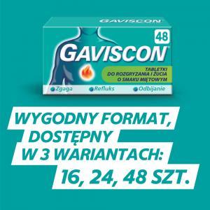 Gaviscon na zgagę i refluks smak miętowy tabletki x 48 szt