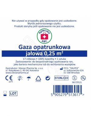 Gaza opatrunkowa jałowa 17- nitkowa 1/4 m2 (Apteczka ABC)