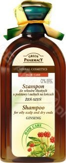Green Pharmacy szampon Żeń-szeń do włosów tłustych u podstawy i suchych na końcach 350 ml